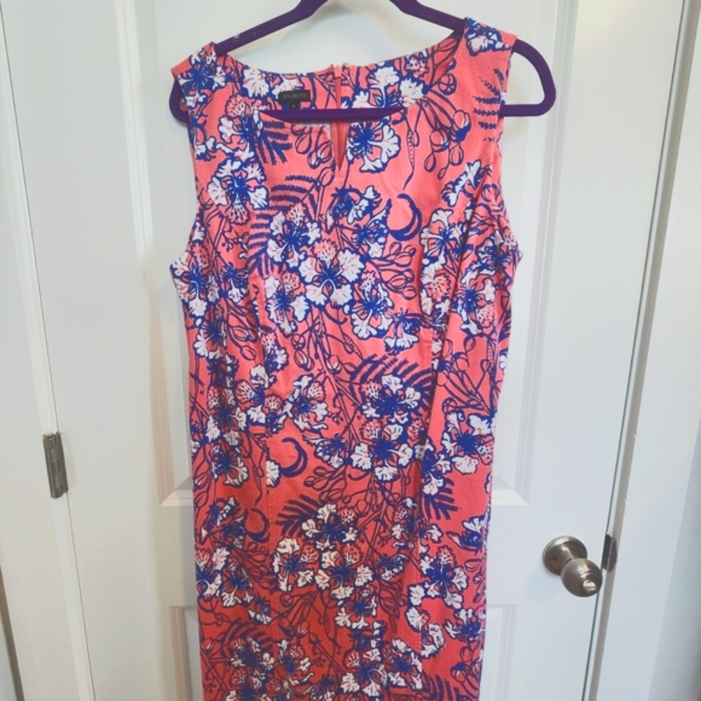 Talbots Floral Dress - Pink and Blue 16